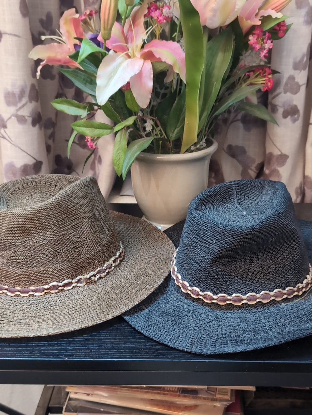 Men's Braided Band Straw Fedora Hat - Black